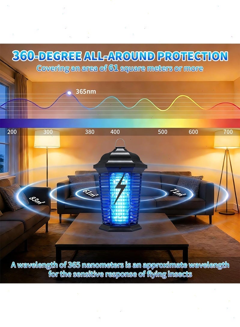 بوميفار مبيد الحشرات الكهربائي - مبيد البعوض المقاوم للماء 20 واط، مصباح مبيد الحشرات الخارجية مع وظيفة مصيدة الذباب - Image 5